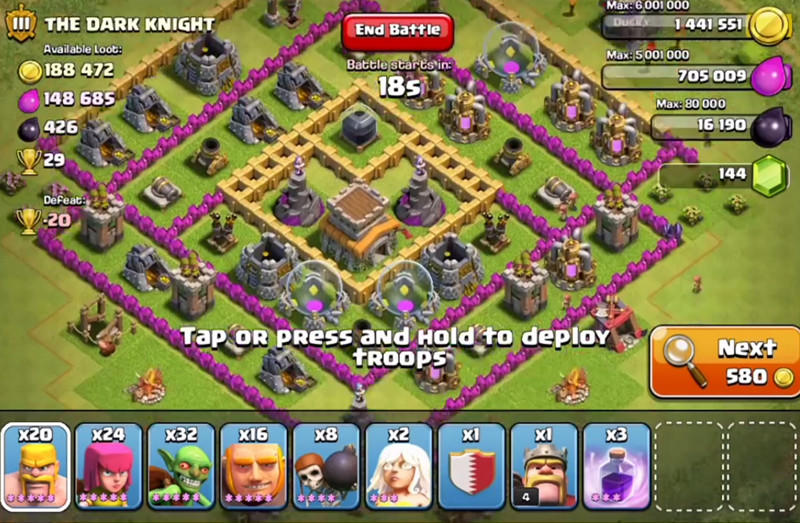 Clash of Clans Town Hall 8 Army Composition