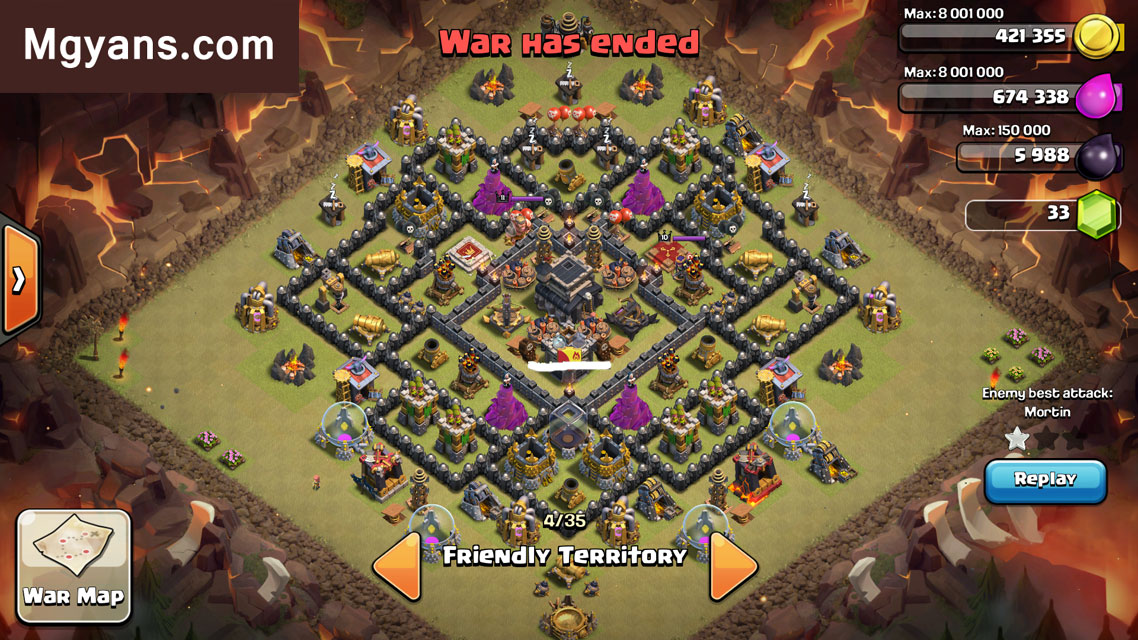 3-star Clash of Clans Th9 War Base