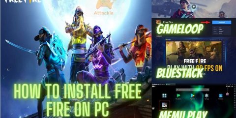 picture showing that how to install free fire on pc with and without emulator